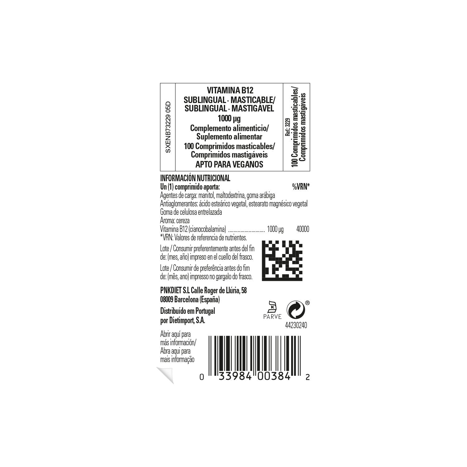 Solgar Vitamina B12 Cianocobalamina 1000mcg Sublingual 100comp
