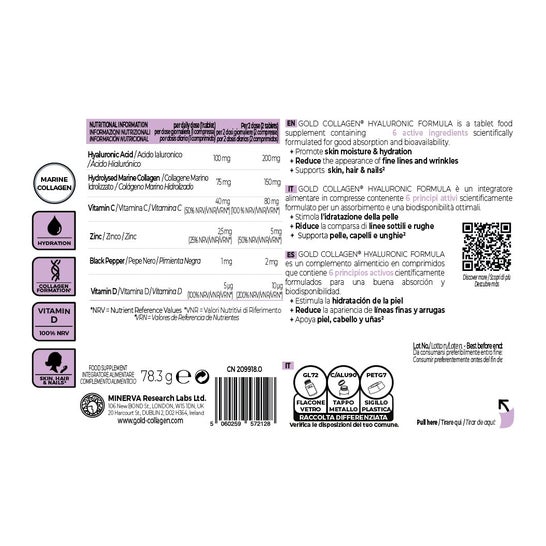 Gold Collagen Hyaluronic Formula 90comp