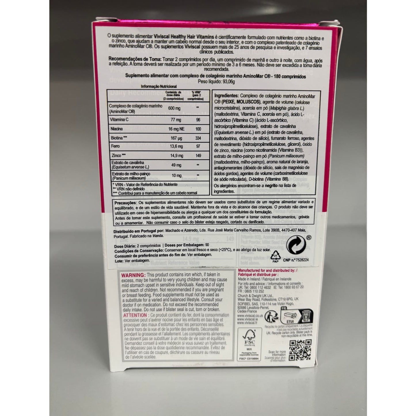 Viviscal Healthy Hair Fortalecedor del Cabello 180 comp