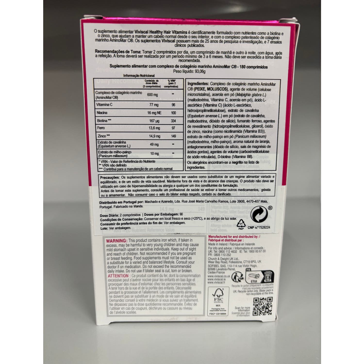 Viviscal Healthy Hair Fortalecedor del Cabello 180 comp