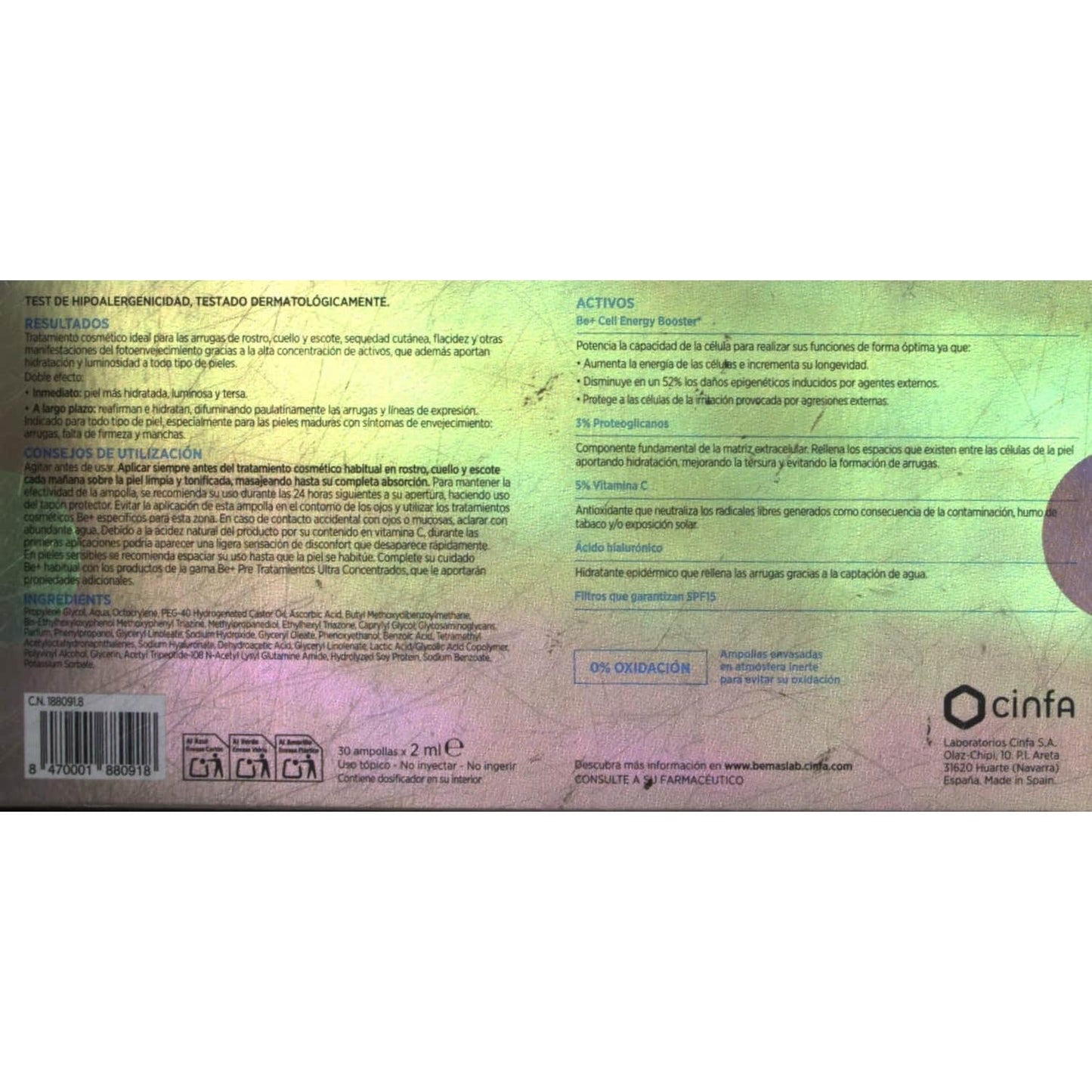 Be+ Ampollas Proteoglicanos SPF15 Energifeque 30x2ml
