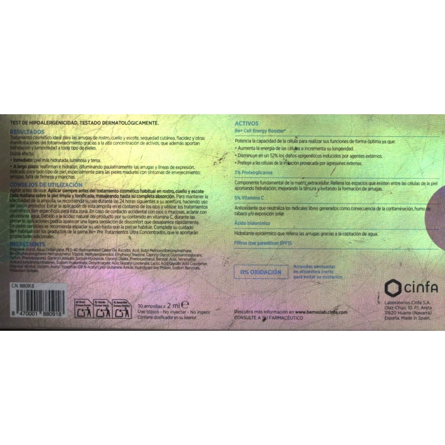 Be+ Ampollas Proteoglicanos SPF15 Energifeque 30x2ml