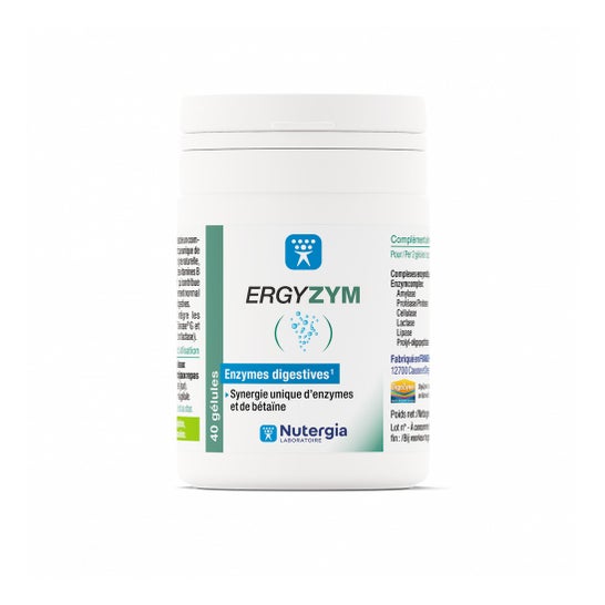 Nutergia Ergyzym Enzimas digestivas 40 cápsulas