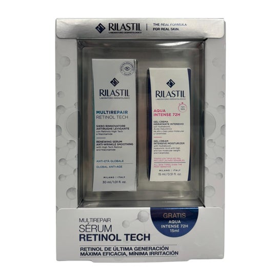Rilastil Pack Regeneración Pro-Aging Dermatológica Retinol Tech 30 ml + Aqua Intense 72H 15 ml