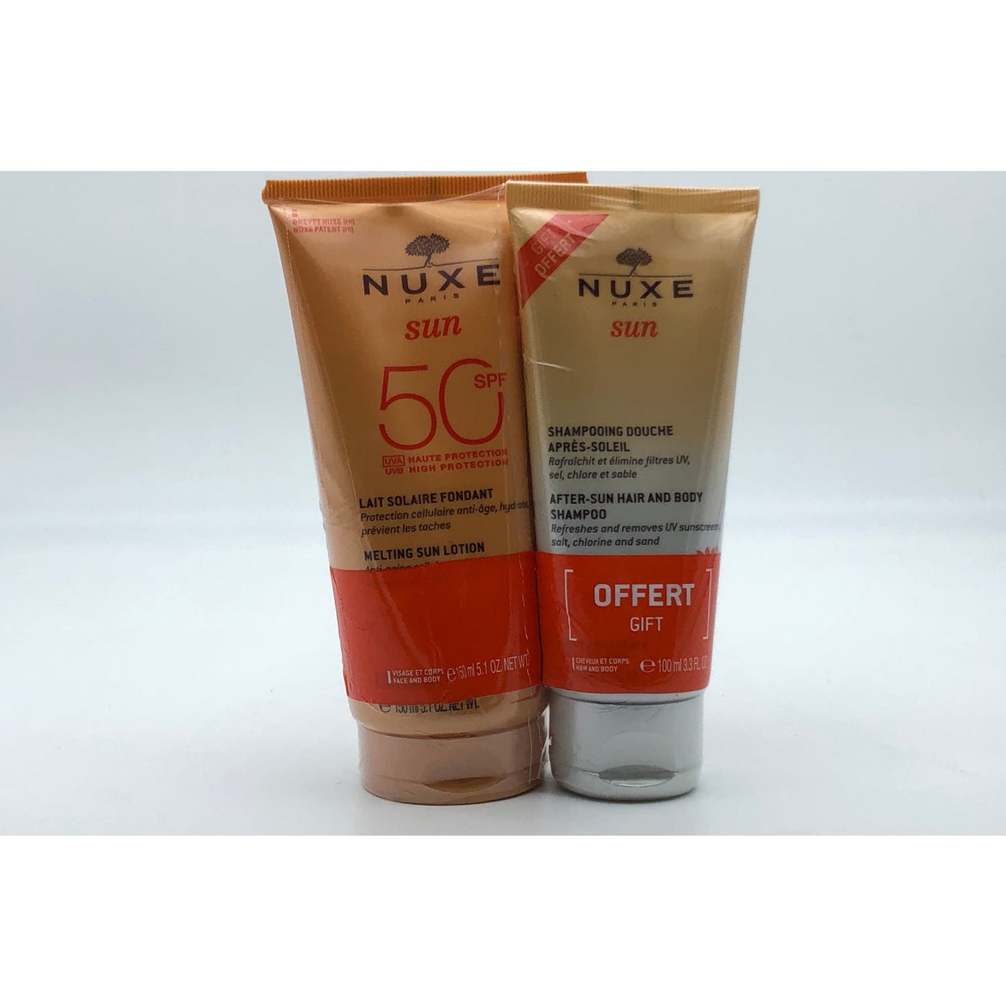 Nuxe Sun Leche Solar Fundente SPF50 150ml + Champú-Gel de Ducha After Sun 100ml