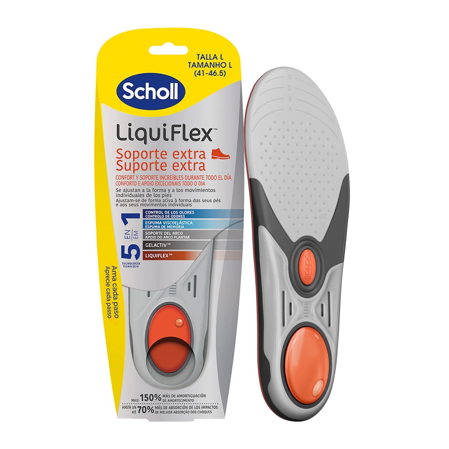 Scholl LiquiFlex Plantillas Soporte Extra Talla L 1par