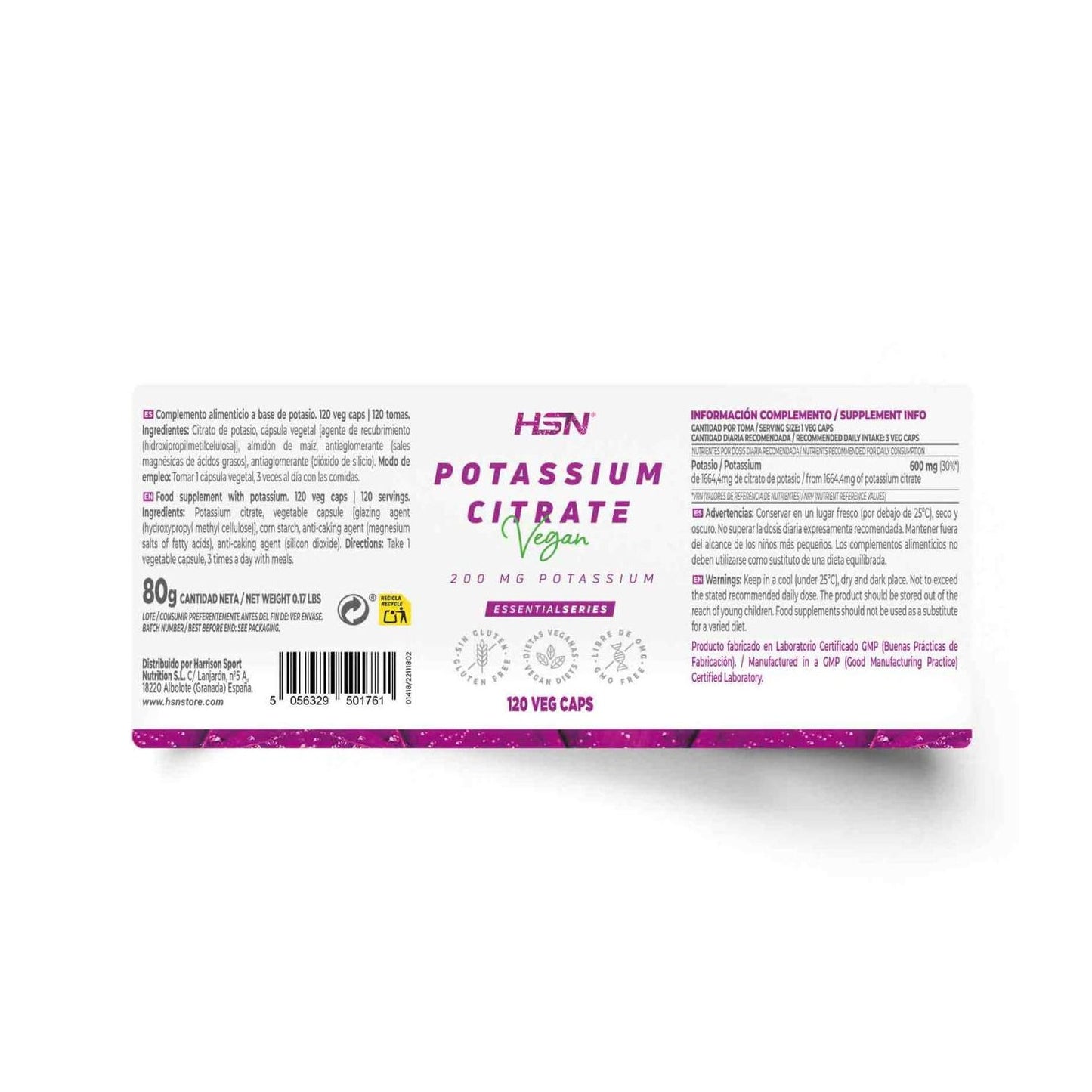 HSN Citrato de Potasio 200mg 120vcaps