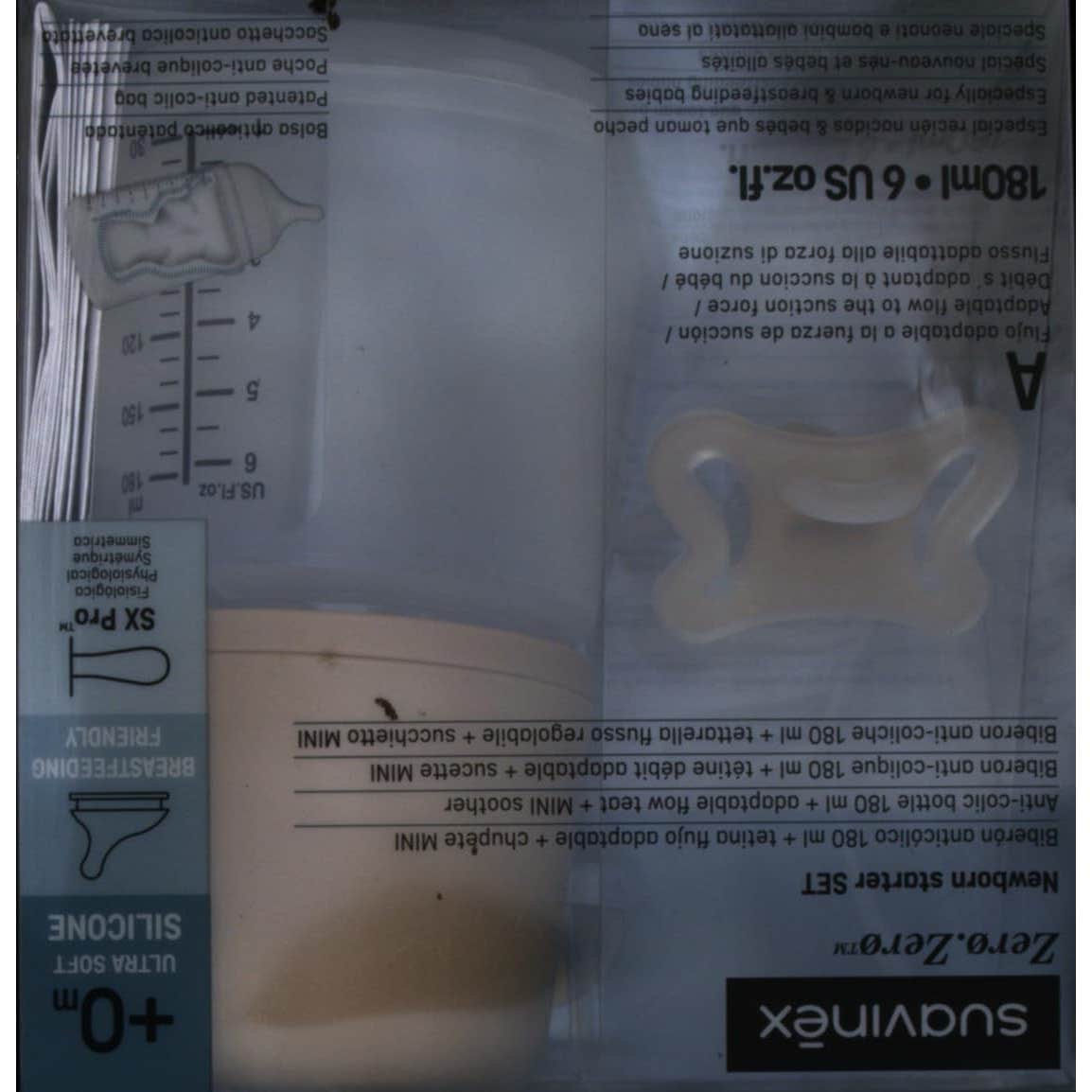 Suavinex Pack Zero Zero Chupete + Biberón Claro