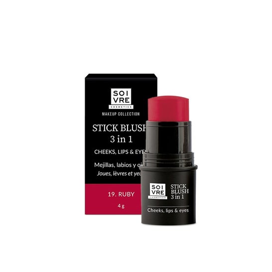 Soivre Cosmetics Stick Blush 3 In 1 Mejillas Labios y Ojos Ruby 4g