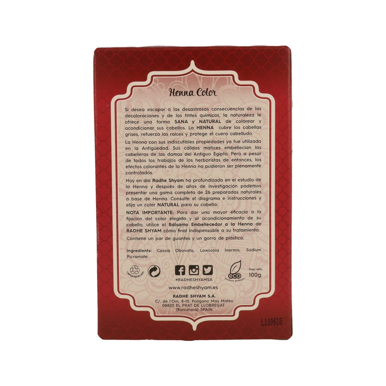Radhe Shyam Henna Supercaoba Oscuro Polvo
