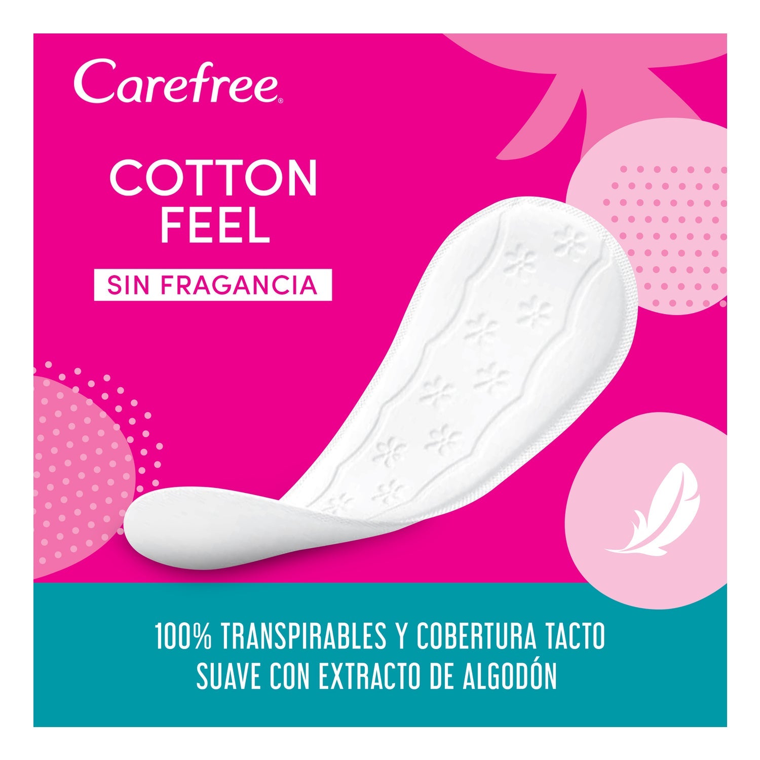 Carefree Cotton Sin Fragancia Talla S/M 44uds