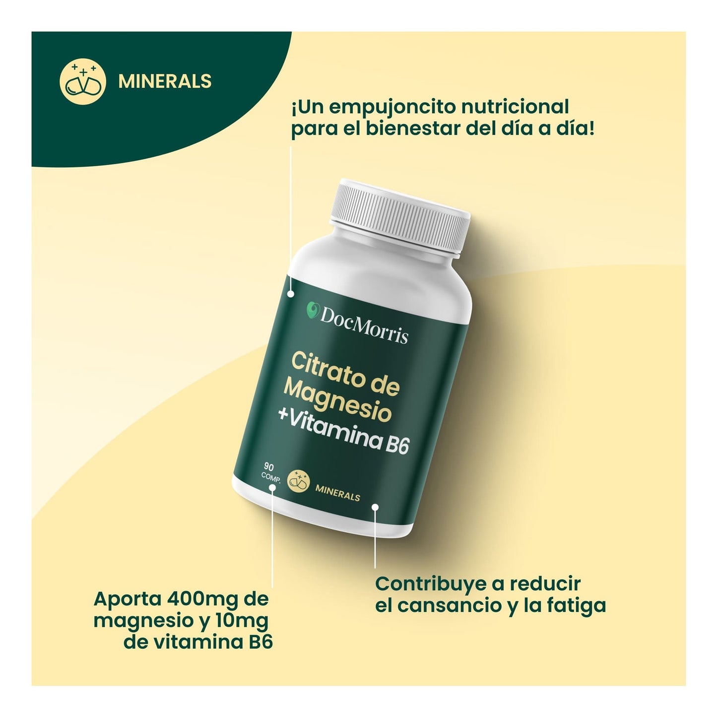 DocMorris Citrato de Magnesio + Vitamina B6 90comp