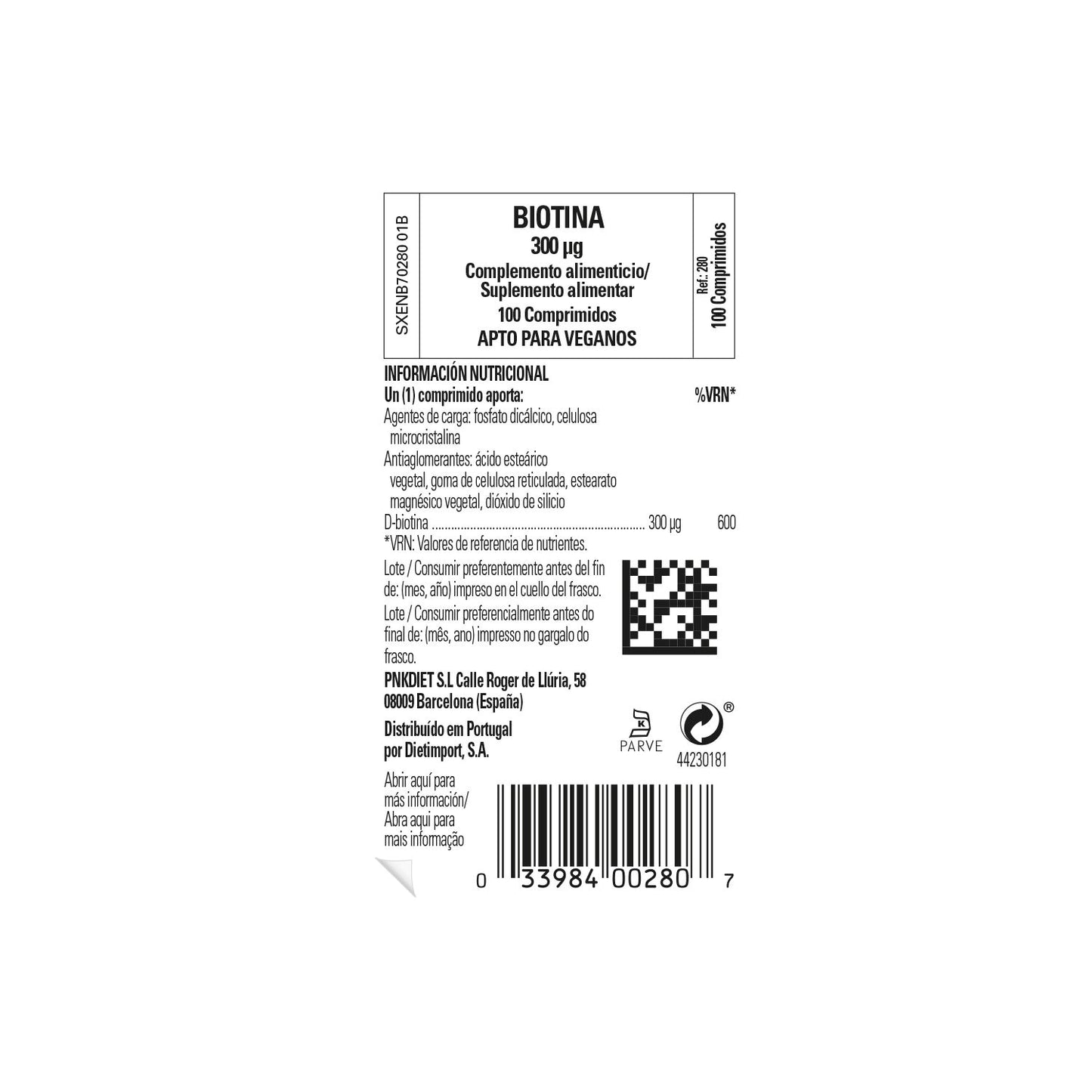 Solgar Biotina 300μg 100comp