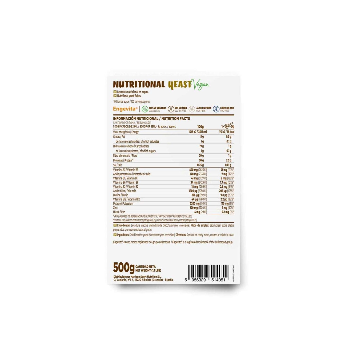 HSN Levadura Nutricional Engevita® en Copos 500g