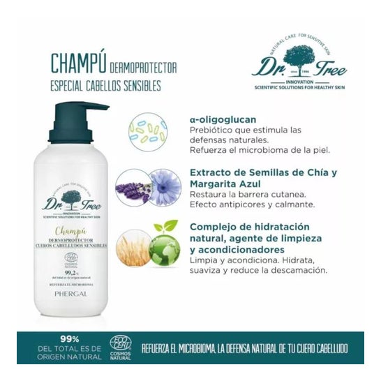 Dr. Tree Champú Dermoprotector Cuero Cabelludo Sensible 400ml