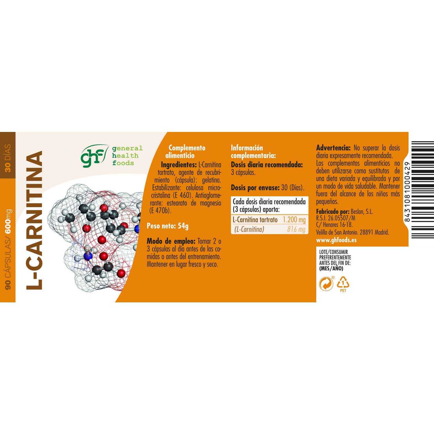 Ghf L-Carnitina 500mg 90caps
