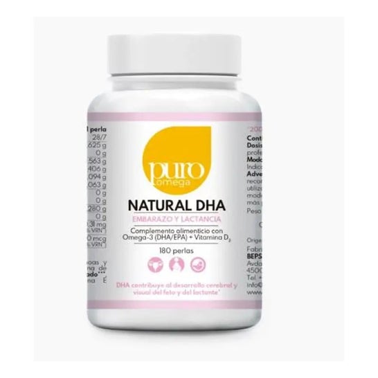 Puro Omega Natural DHA Embarazo y Lactancia 180 Perlas