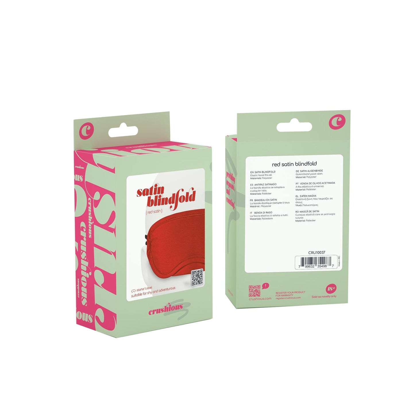 Crushious Antifaz de Satén Rojo 1ud