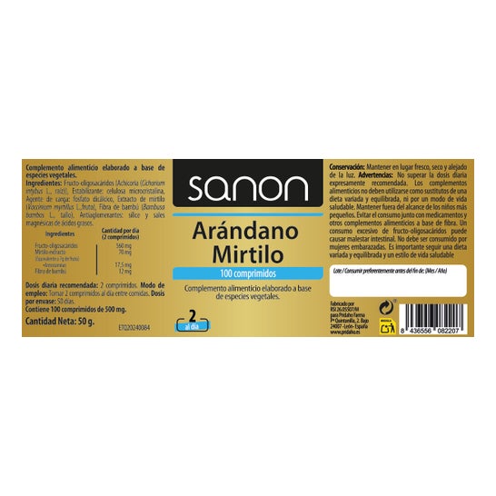 Sanon Arándano Mirtillo 100comp