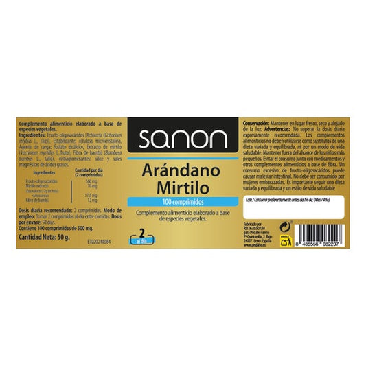 Sanon Arándano Mirtillo 100comp