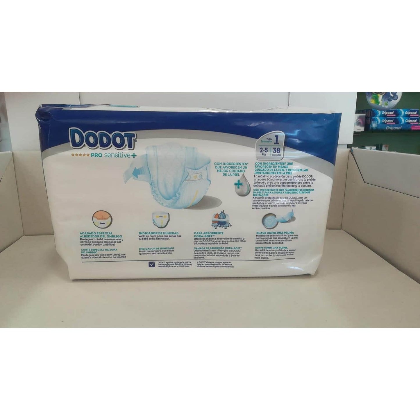 Dodot Pro Sensitive + Pañales Talla 1 (2-5kg) 38uds