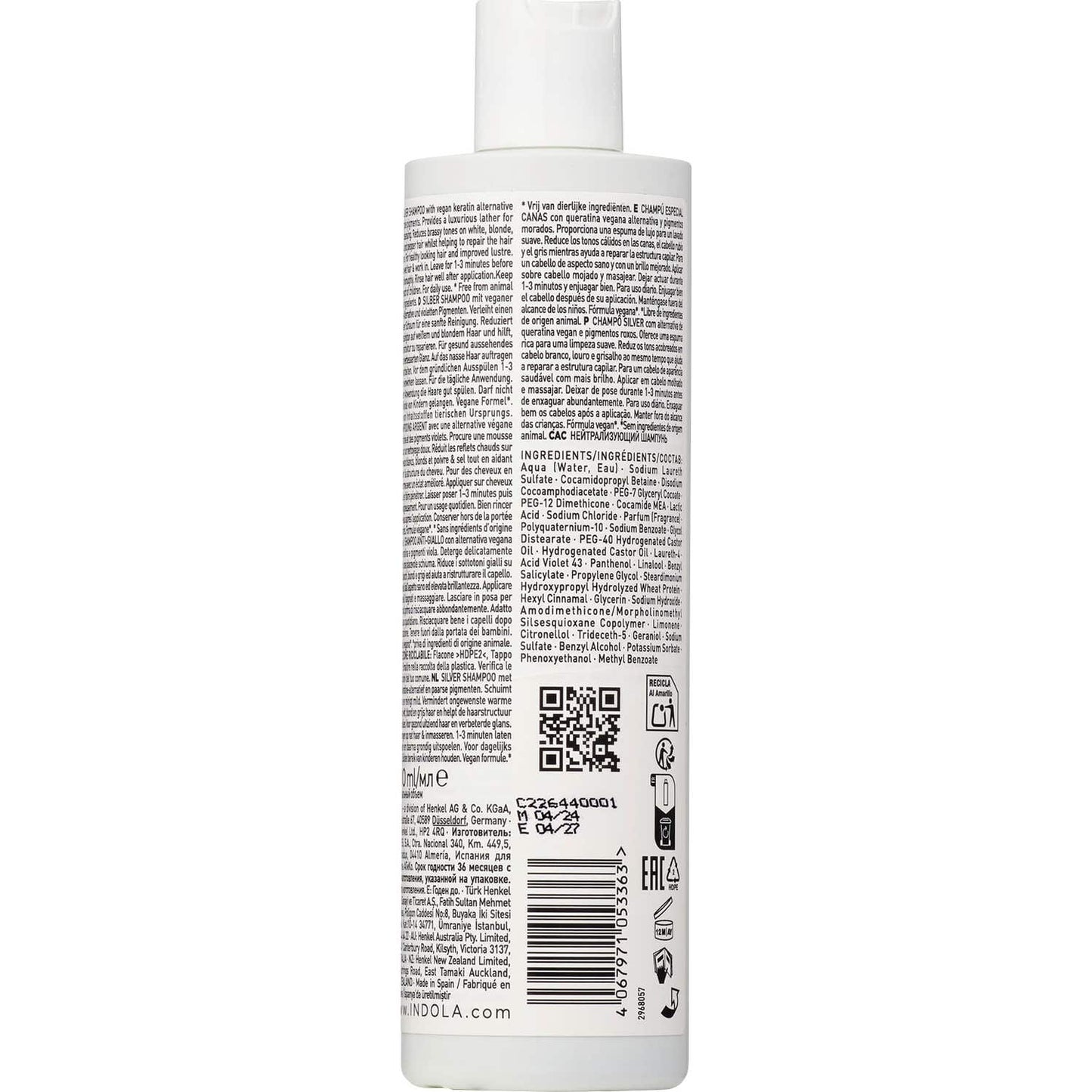 Indola Champú matizante para canas 300ml