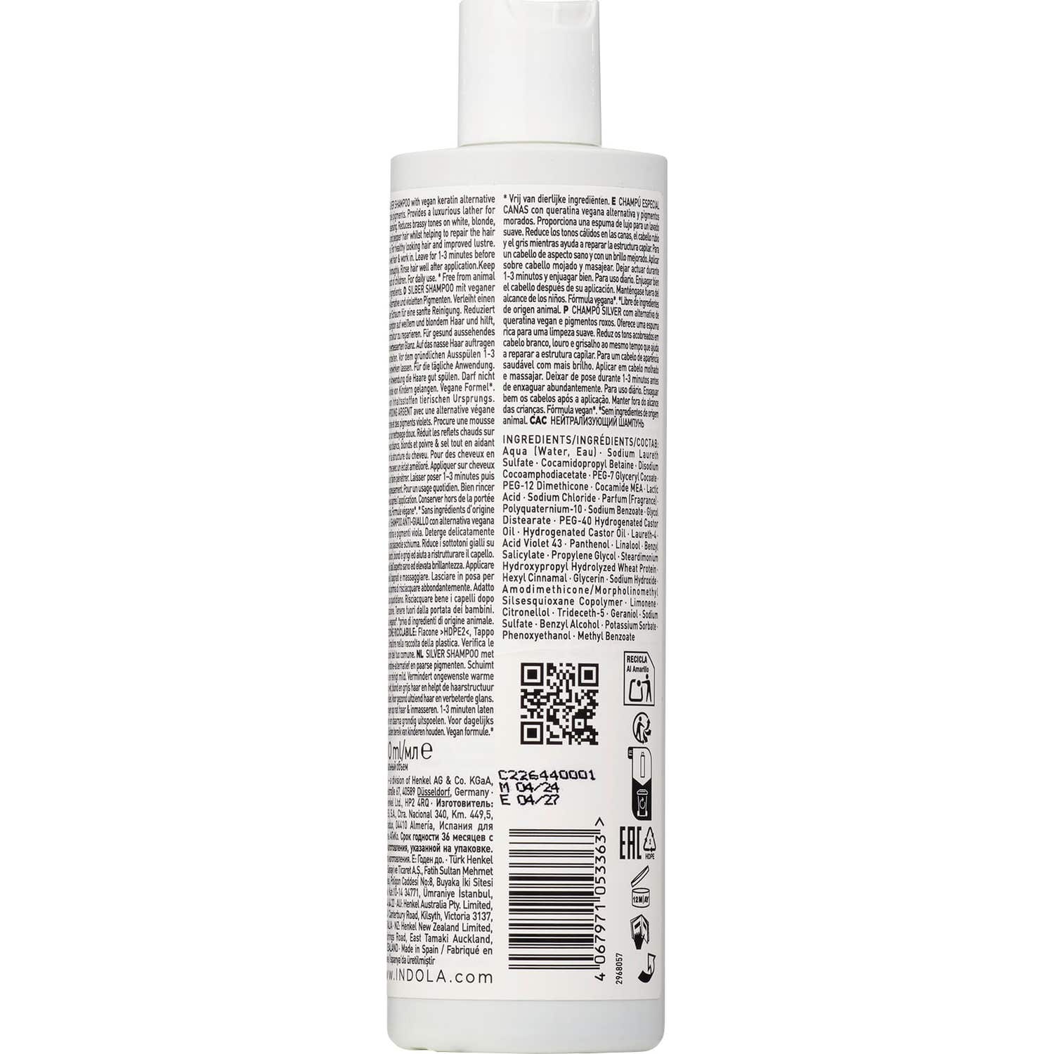 Indola Champú matizante para canas 300ml