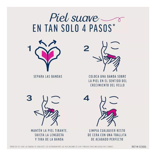 Veet Expert Bandas de Cera Depilatoria Facial Piel Normal 16uds