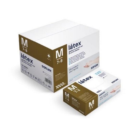 Santex Guantes Látex Sin Polvo Talla M 100 uds