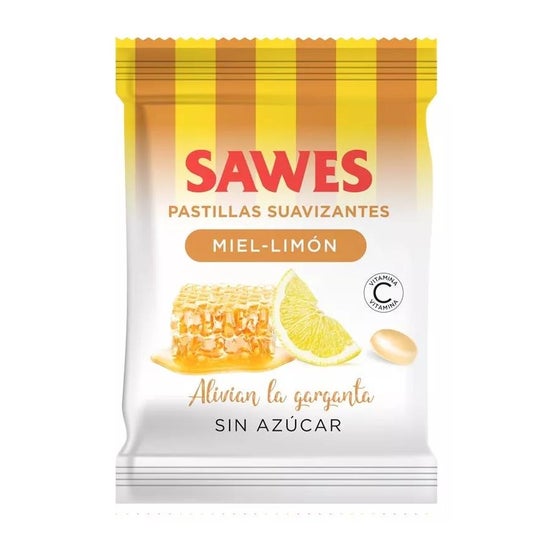 Sawes Pastillas balsámicas sin azícar sabor Miel Limón con Vitamina C en bolsa 50g
