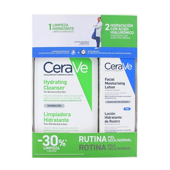 CeraVe Rutina Piel Seca Normal Pack Limpiadora + Loción Hidratante