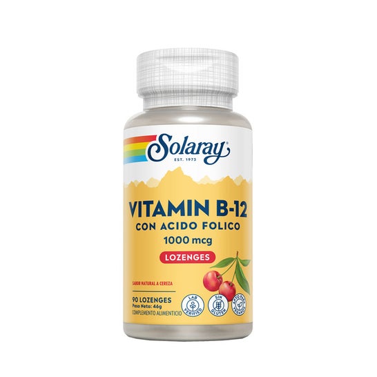 Solaray Vitamina B12 + Ácido Fólico Sublingual 90comp