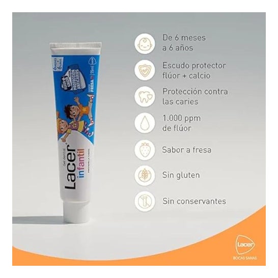 Lacer Infantil Gel Dental Fresa 75ml
