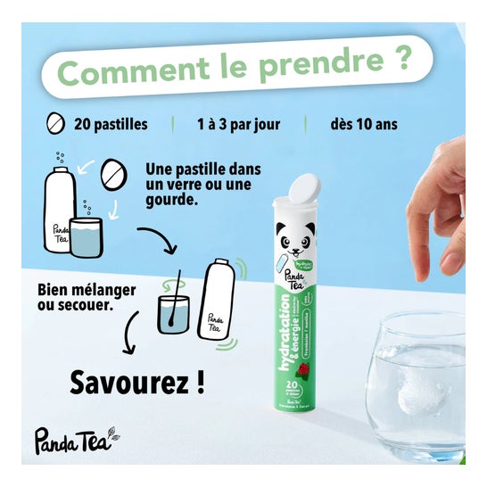 Panda Tea Hidratación & Energía Frambuesa Menta 20comp