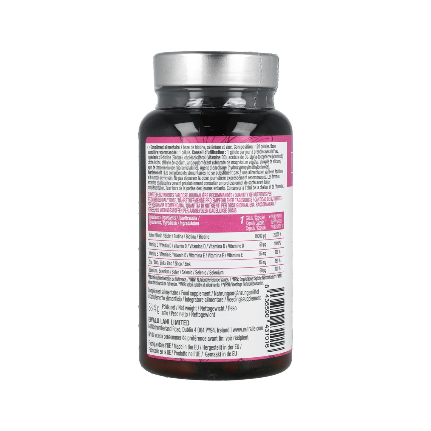 Nutralie Biotina Complex + Vit D y E 10000mcg Pelo, Piel, Uñas 120caps
