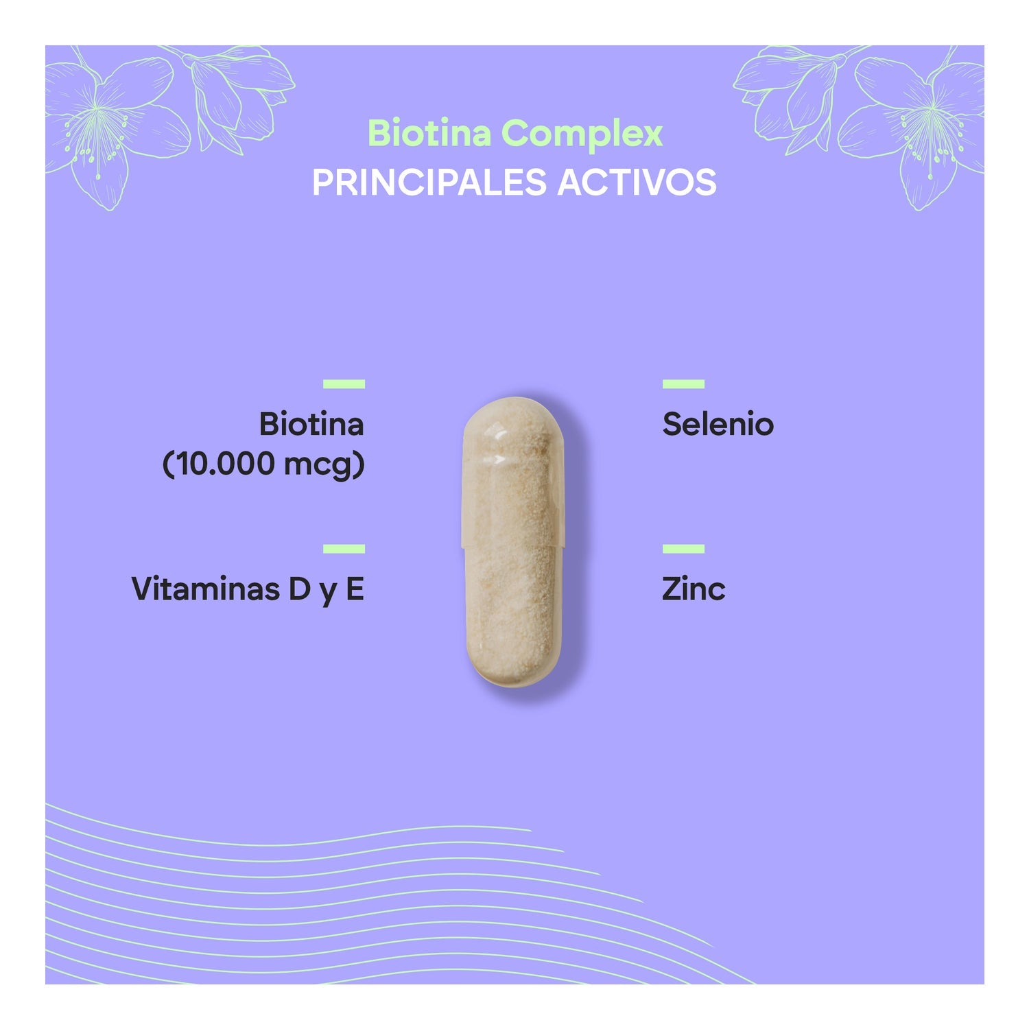 Nutralie Biotina Complex + Vit D y E 10000mcg Pelo, Piel, Uñas 120caps