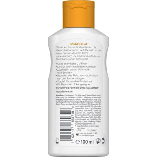 Lavera Loción Solar Sensitiv Kids Spf50 100 ml