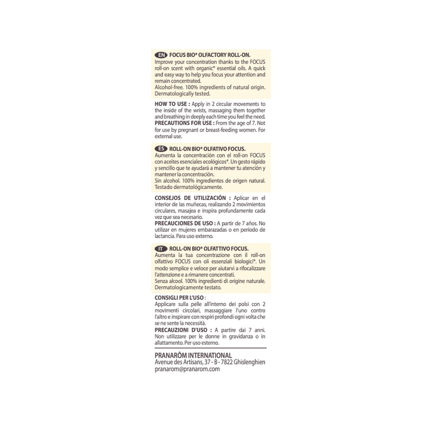 Pranarôm Aromaboost Focus Roll-On Bio 5ml