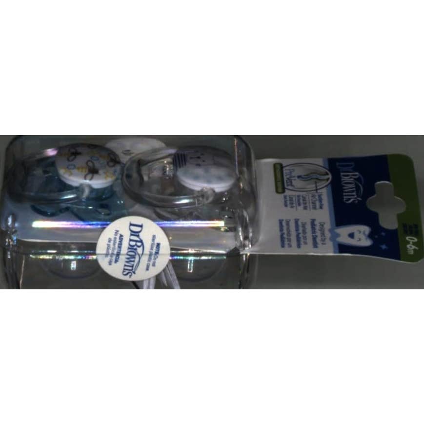 Dr Brown's Chupete Prevent Mariposa 0 a 6 Meses Azul 2uds