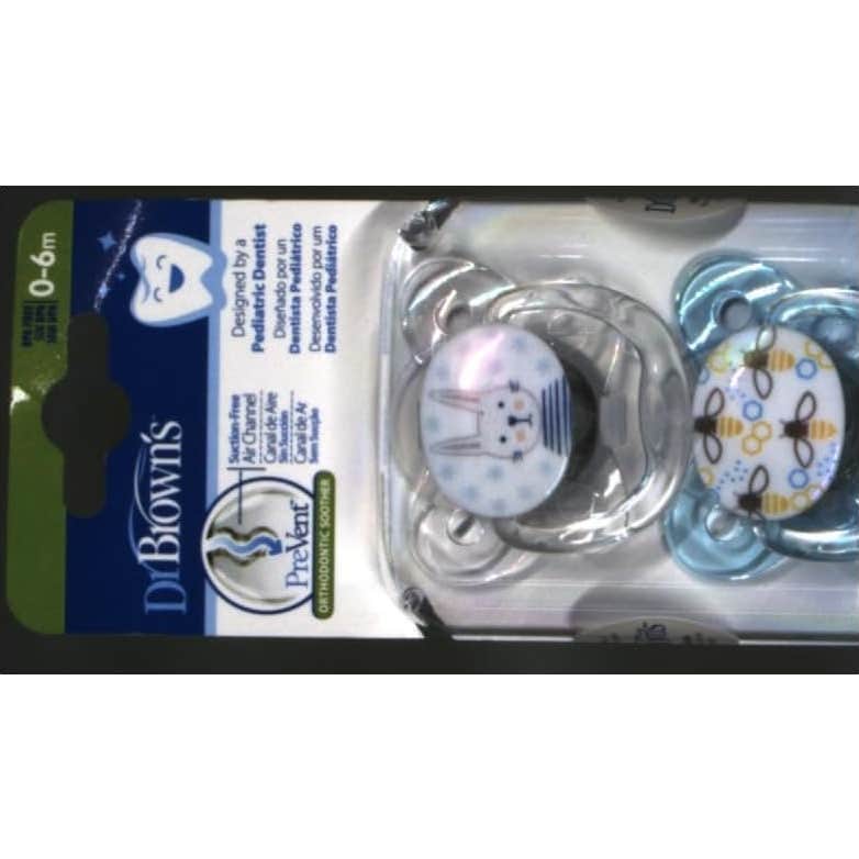 Dr Brown's Chupete Prevent Mariposa 0 a 6 Meses Azul 2uds