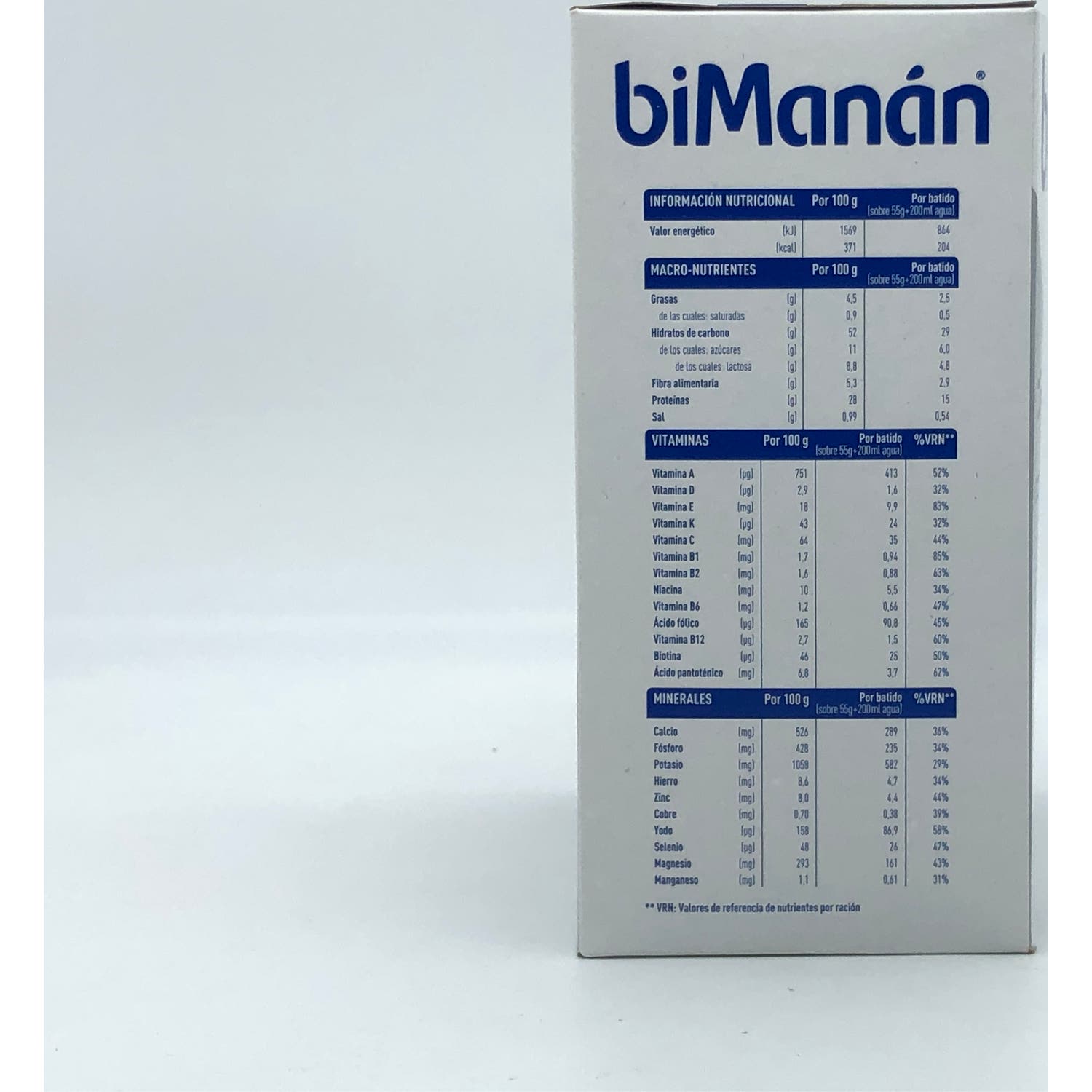 biManán Batido Sustitutivo Sabor Vainilla 6uds