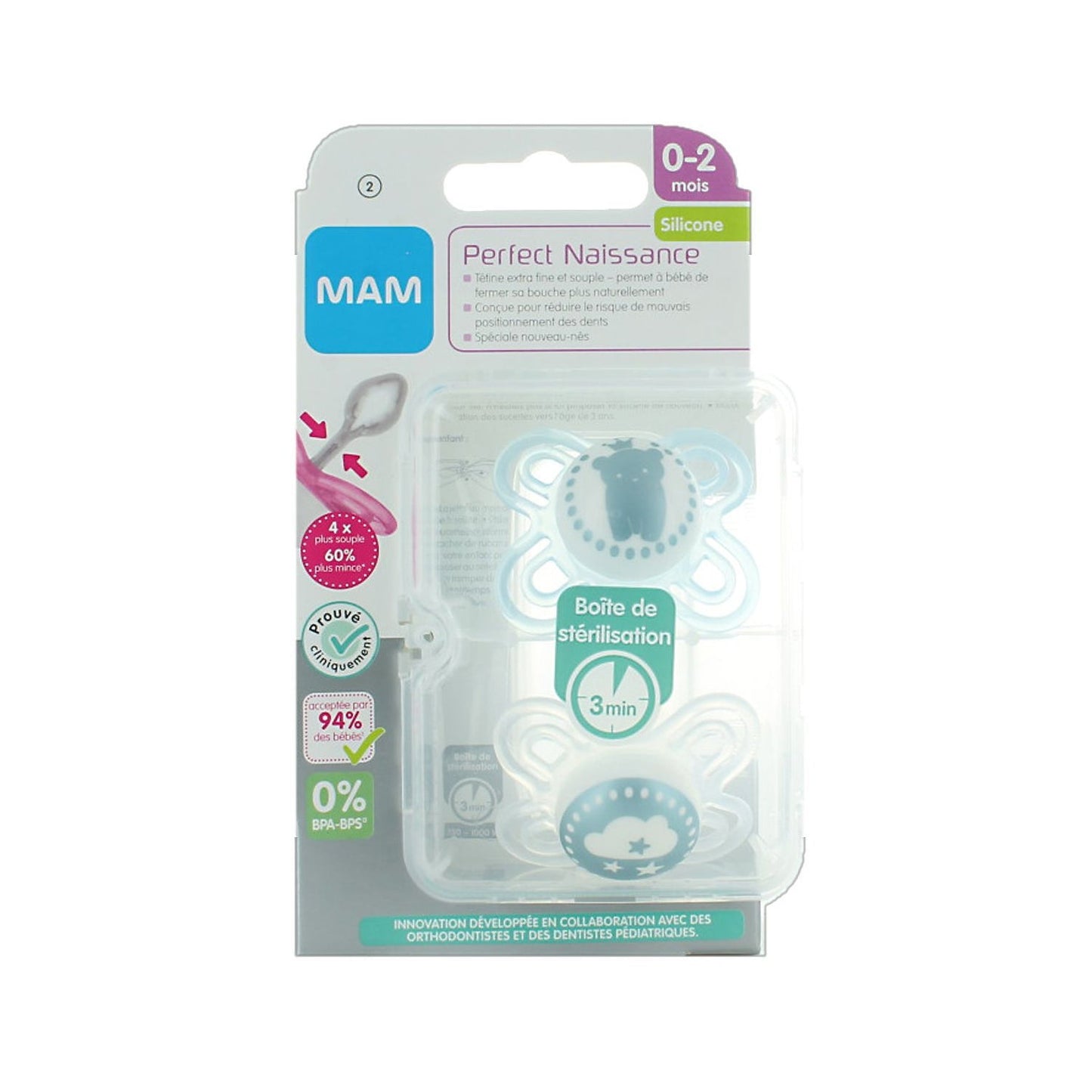 Mam Chupete de Silicona Perfect Birth 0-2 Meses 2uds