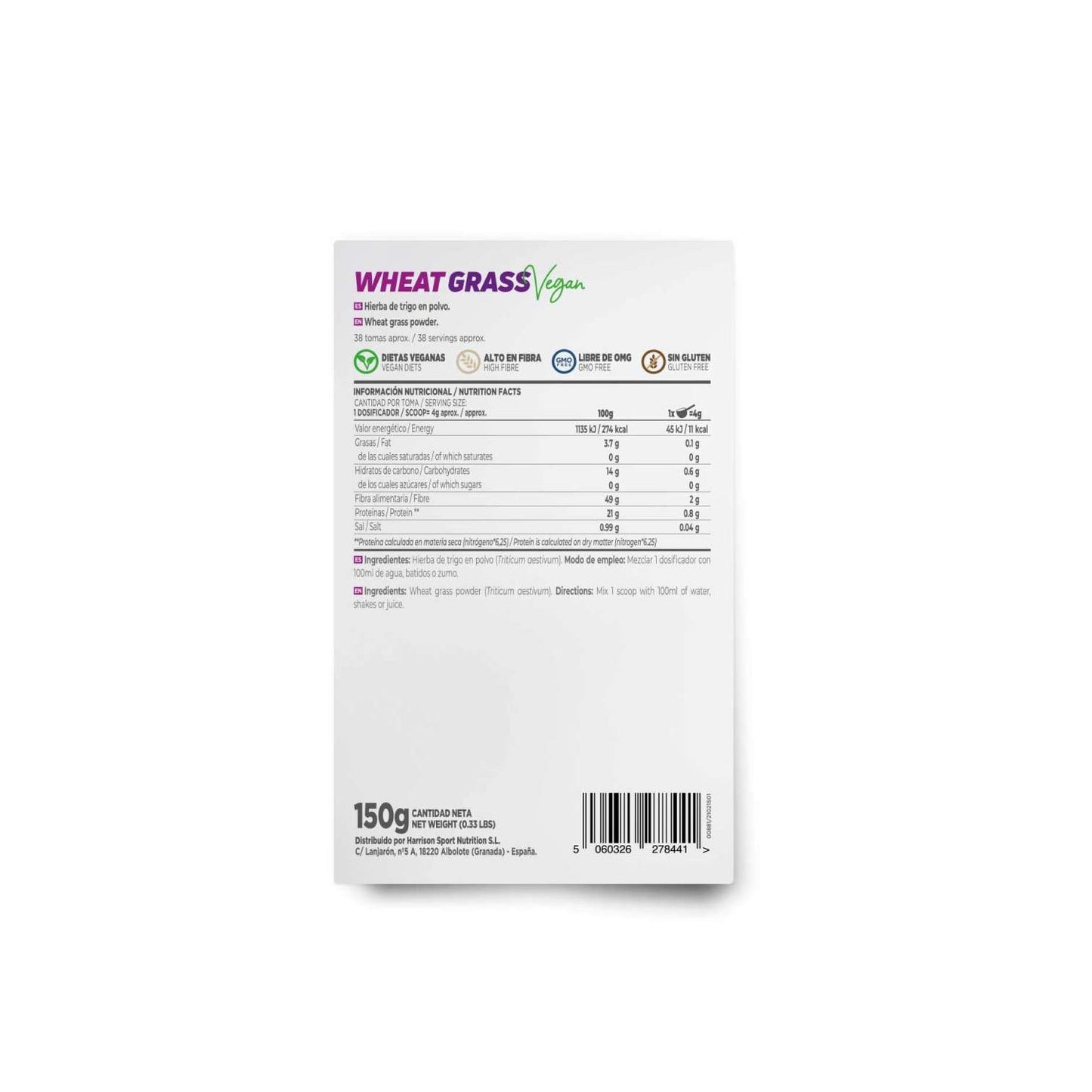 HSN Hierba de Trigo en Polvo Sin Sabor 150g