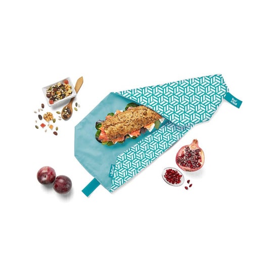 By Roll'Eat Porta Bocadillos Reutilizable Tiles Verde 1 ud