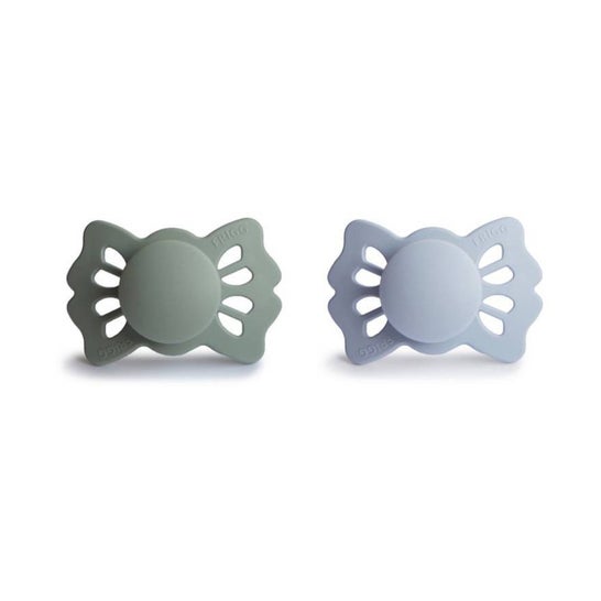 Frigg Lucky Silicone Pacifier Sage Silver Gray 6-18M 2uds