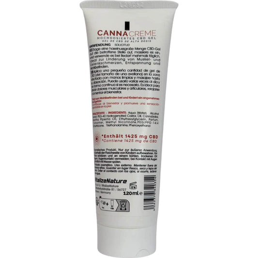Vitalizenature Gel Crema Cbd Calor 1425mg 120ml