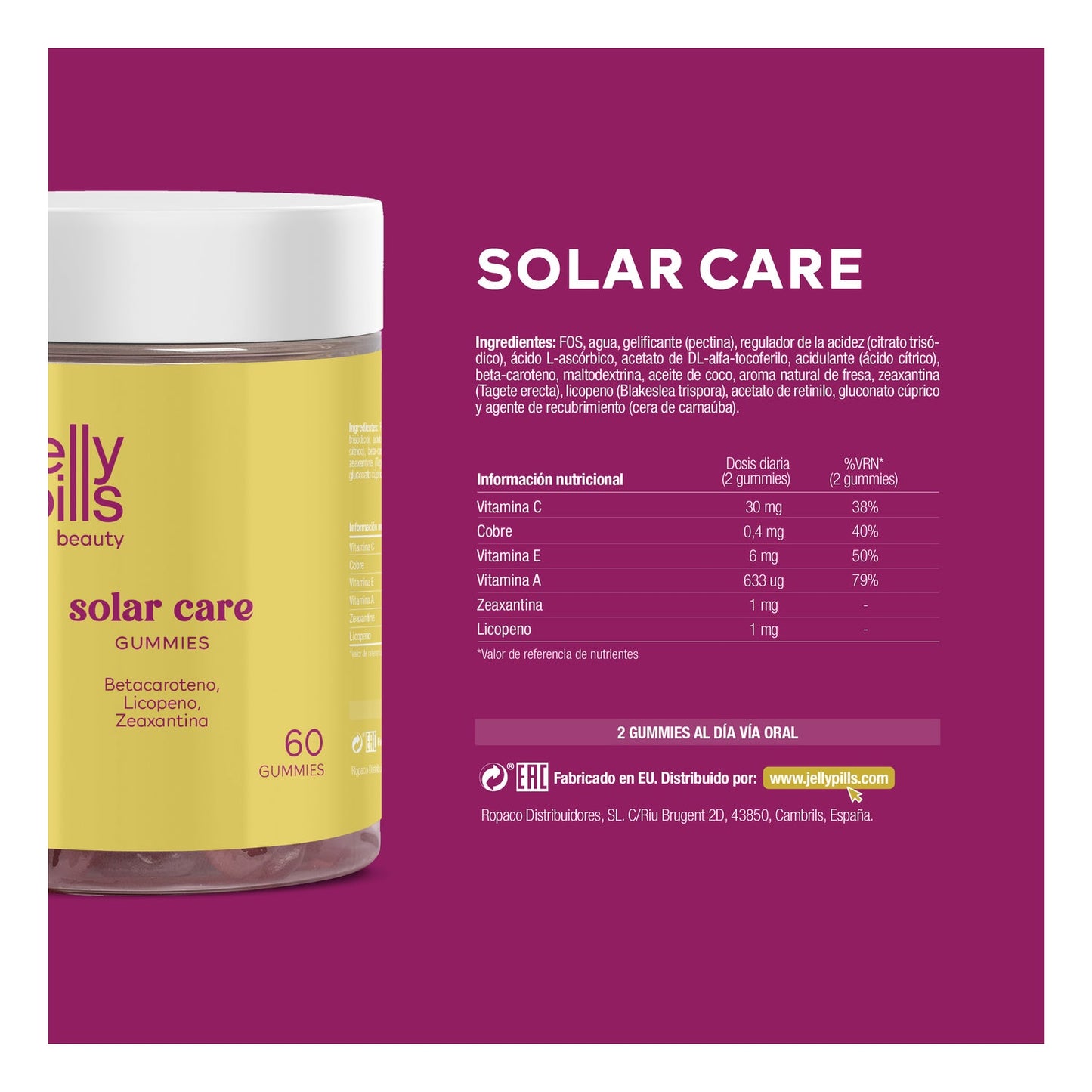 Jelly Pills® Solar Care Gummies 60uds