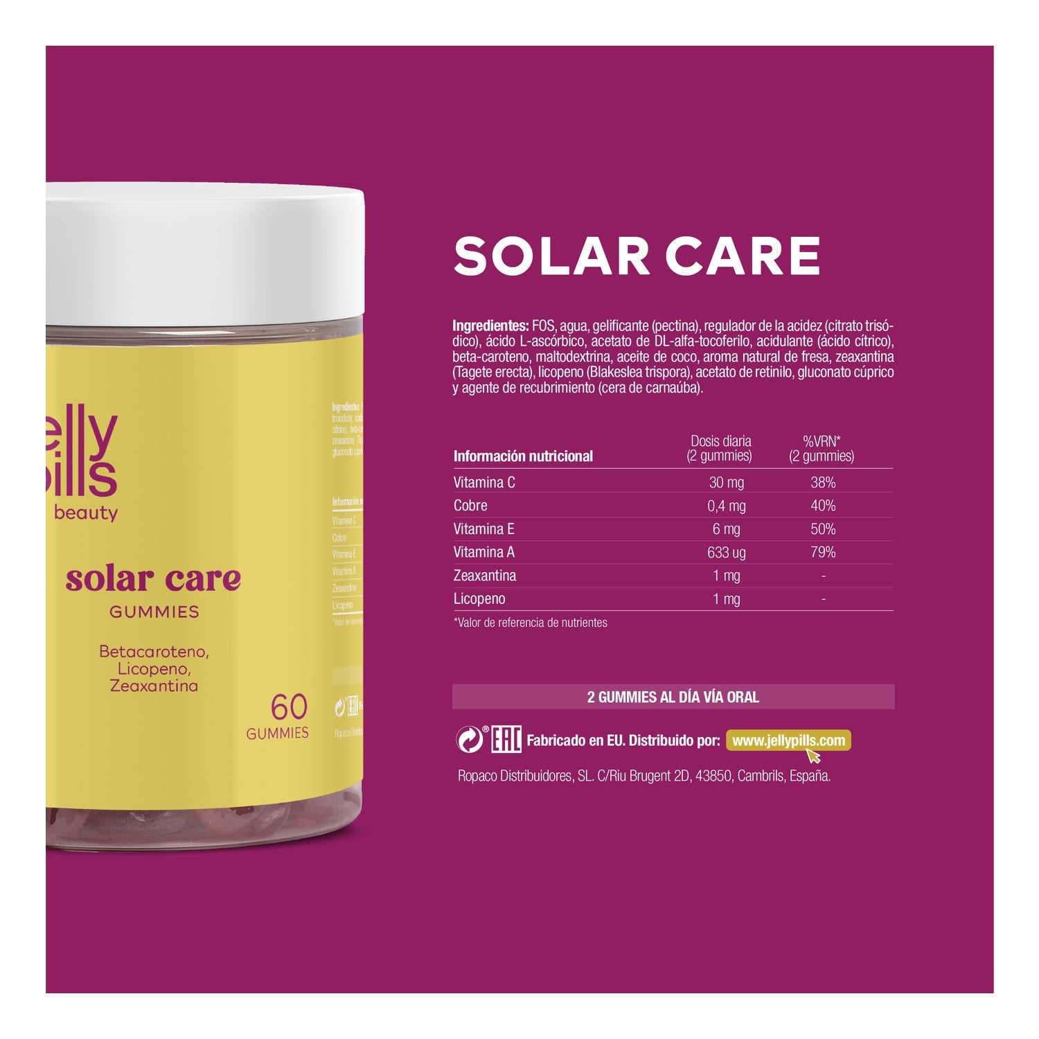 Jelly Pills® Solar Care Gummies 60uds
