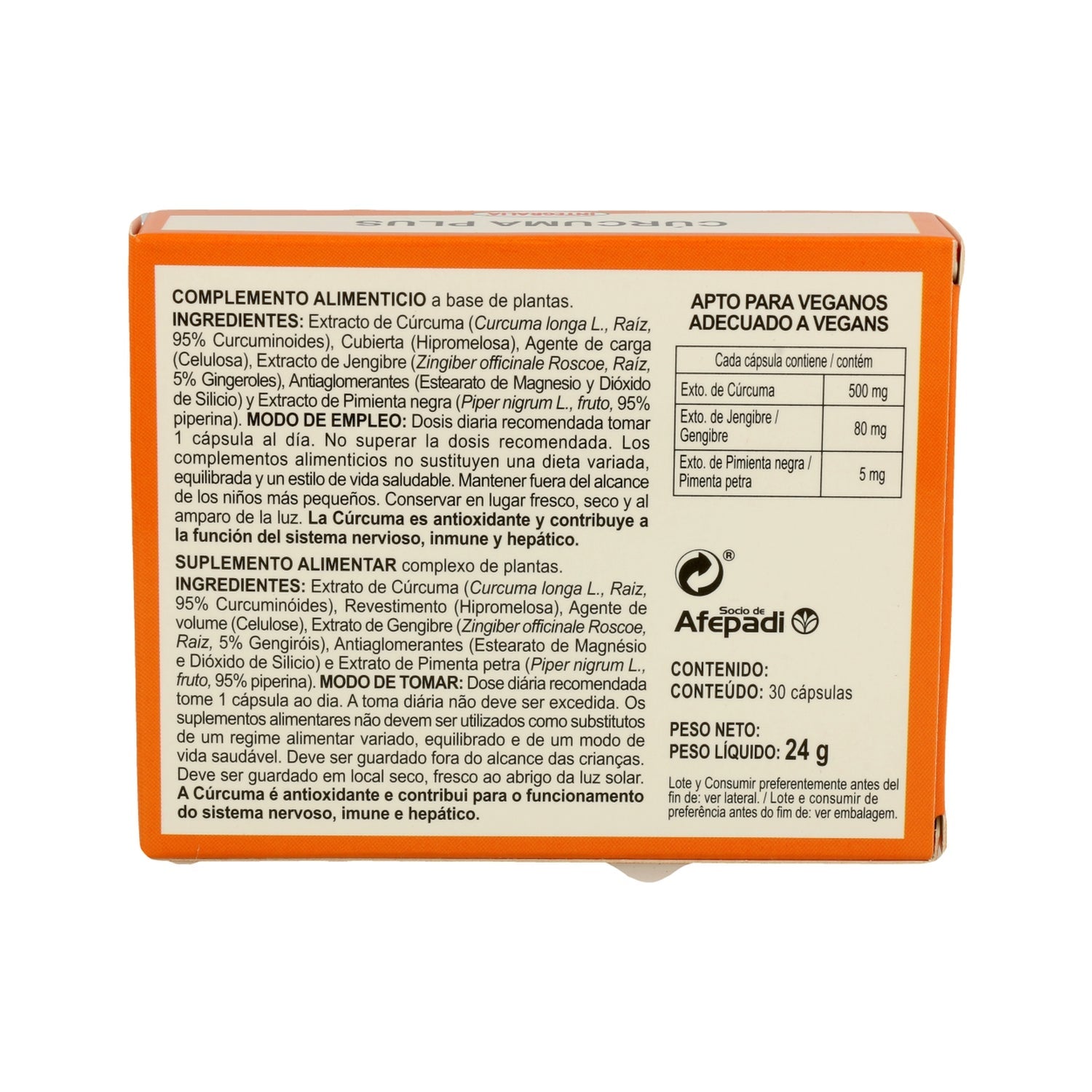 Integralia Curcuma Plus Con Pimienta Negra y Jengibre 30caps