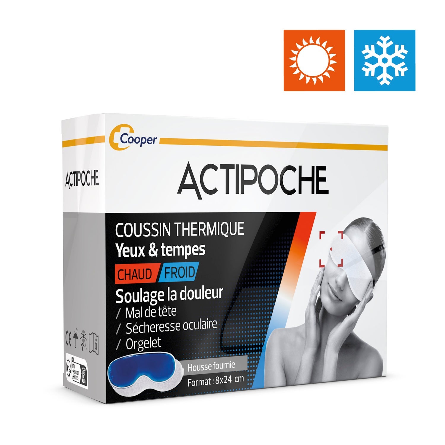 Actipoche Cojín Térmico Ojos y Sienes Frío/Calor 8x24cm